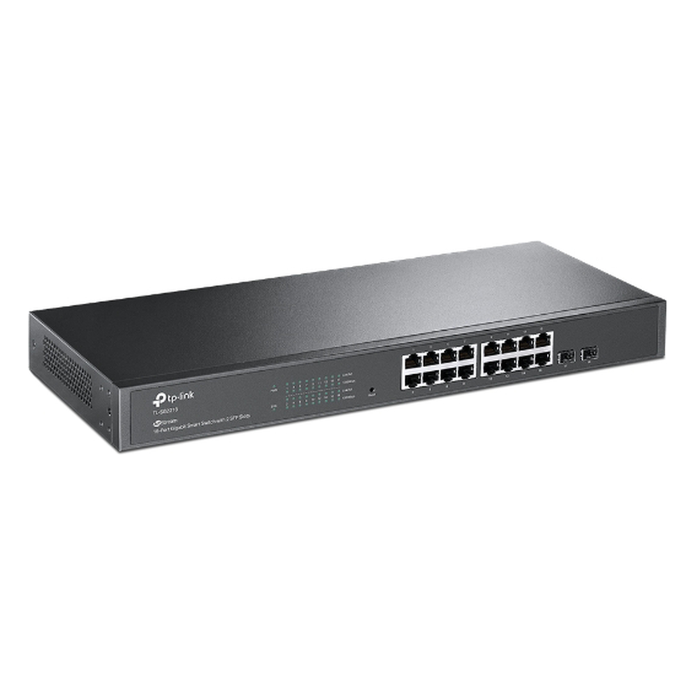 Switch Omada SDN Administrable / 16 puertos Gigabit y 2 puertos SFP / Funciones sFlow, QinQ y QoS / Administración centralizada OMADA