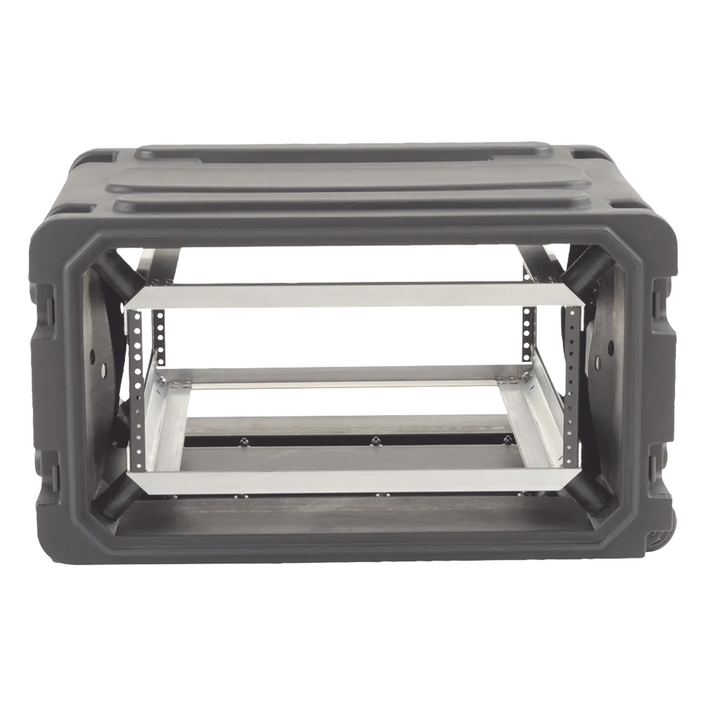 Gabinete Plástico Móvil con Amortiguador con Rack de 19", 4 Unidades.