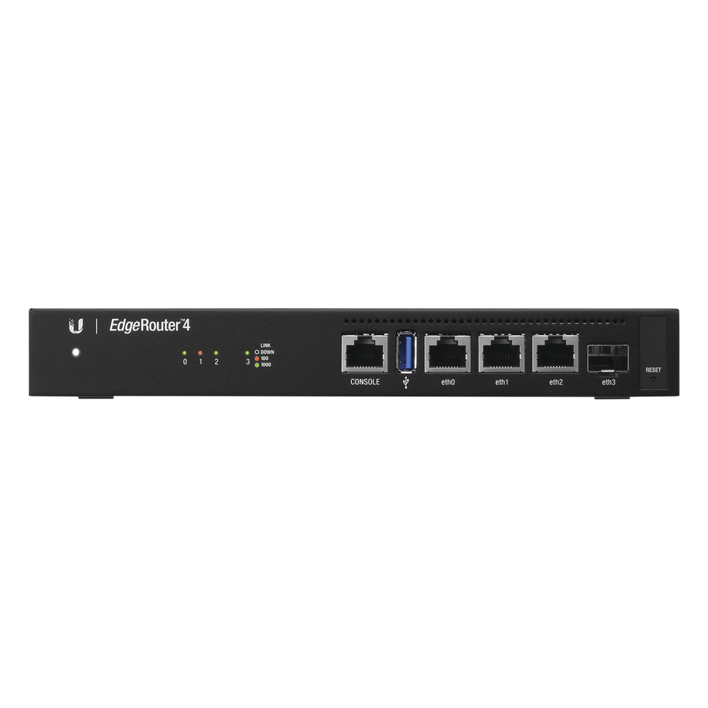 EdgeRouter 4, con 3 puertos 10/100/1000 Mbps + 1 puerto SFP, con funciones avanzadas de ruteo
