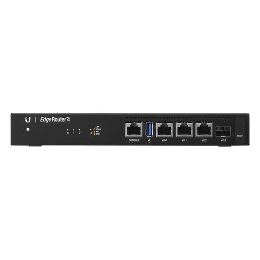 EdgeRouter 4, con 3 puertos 10/100/1000 Mbps + 1 puerto SFP, con funciones avanzadas de ruteo