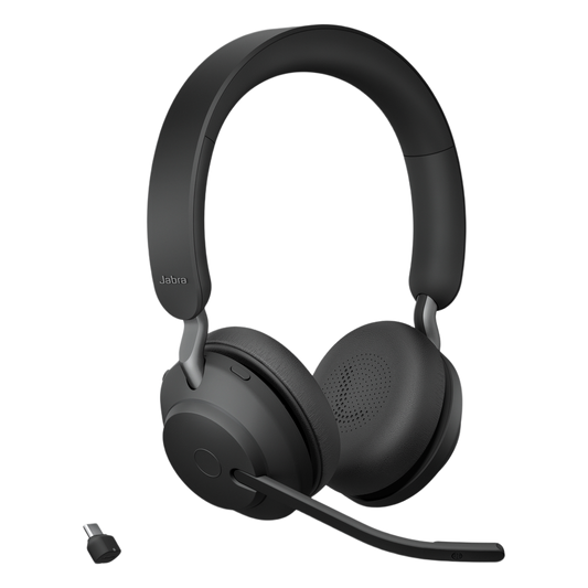 Jabra Evolve2 65, Auricular Stereo Versión MS / Dongle USB-C Link 380c / Cancelación de Ruido (26599-999-899)