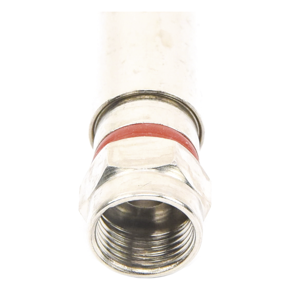 Conector F Macho de Compresión, Metálico para cable RG-6, Cuerpo de Bronce Niquelado.