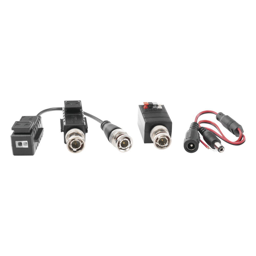 Kit de TRANSCEPTORES DE VIDEO DE LARGO ALCANCE / 320 Metros / Resolución 720P y 1080P / Cat 5e/6 / Compatible con cámaras HD-TVI/CVI/AHD/CVBS / Alimente solo el Receptor / Protección Interconstruida contra sobretensión.