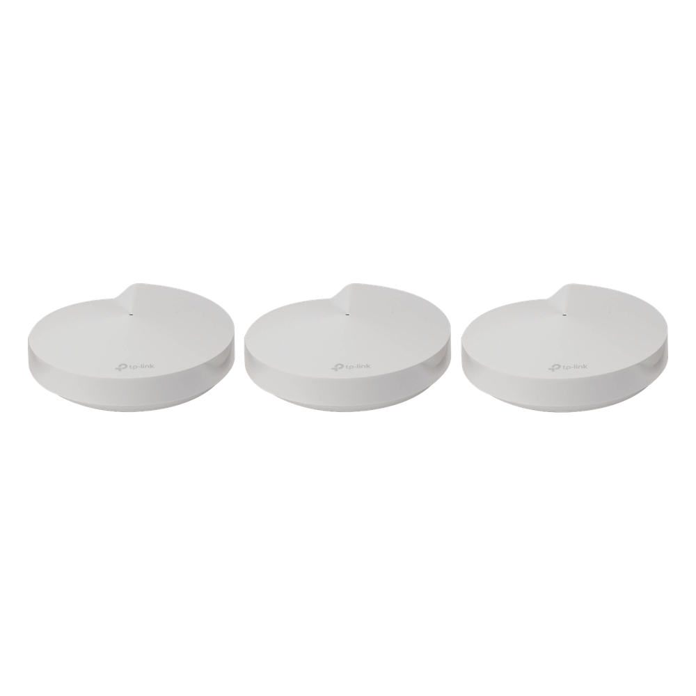 Kit 3 Routers Inalámbricos MESH Interior para Hogar / Doble Banda Wi-Fi 5 AC1300 Mbps / 2 Puerto Gigabit WAN/LAN / 4 Antenas Internas / Administración Mediante la App Deco (iOS, Android) / Protección HomeCare