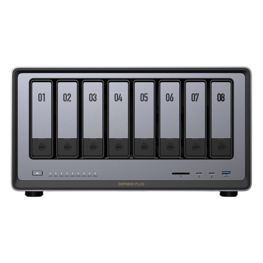 NAS UGREEN NASync DXP8800 Plus / Intel Core i5-1235U 10 Núcleos / 8 Bahías SATA + 2 M.2 NVMe / 2 Puertos 10GbE / Thunderbolt 4 / HDMI 8K / DDR5 Expandible 64GB / PCIe 4.0 x4