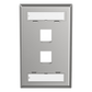 Placa de Pared Vertical, Salida Para 2 Puertos Keystone, Con Espacios Para Etiquetas, de Acero Inoxidable