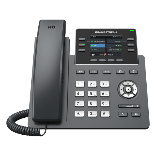 TELÉFONO IP 6 LÍNEAS GRADO OPERADOR / 24 TECLAS MULTIPROPÓSITO VIRTUALES / WI-FI 6 DOBLE BANDA Y BLUETOOTH / DOS PUERTOS GIGABIT / PANTALLA LCD A COLOR INTERCAMBIABLE / SEGURIDAD NIVEL EMPRESARIAL