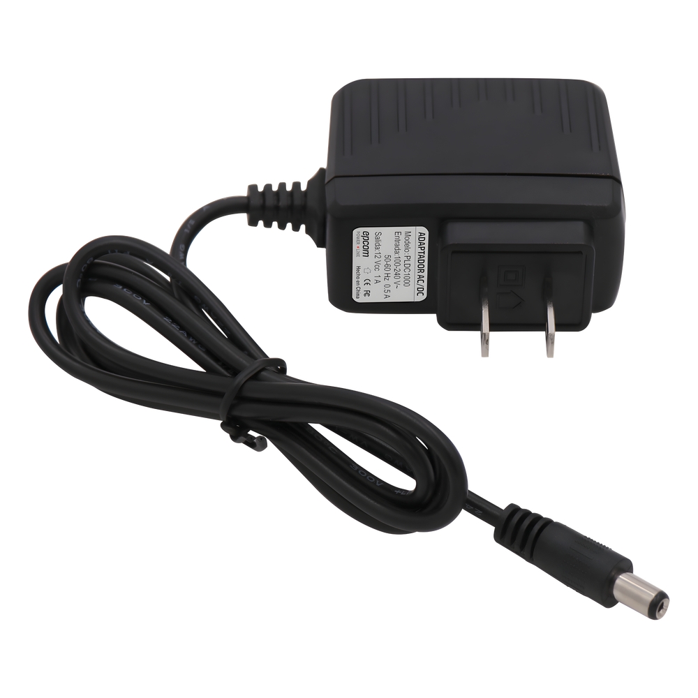 Fuente de poder de 12 Vcc @ 1 Amp Regulado / Uso en Interior / Múltiples Usos / Con cable de 95 cm