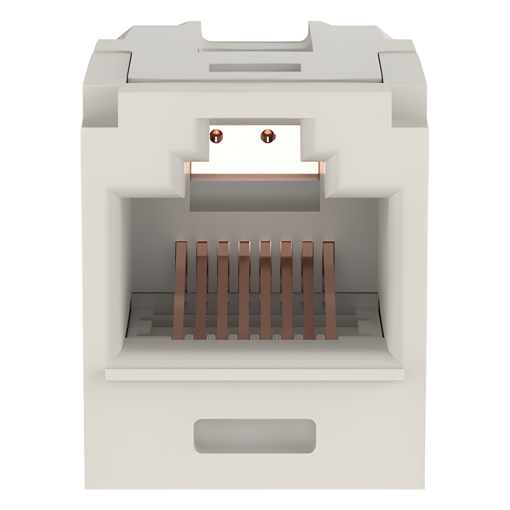 Módulo Acoplador RJ45 a RJ45, Mini-Com, Categoría 6, Color Blanco Mate