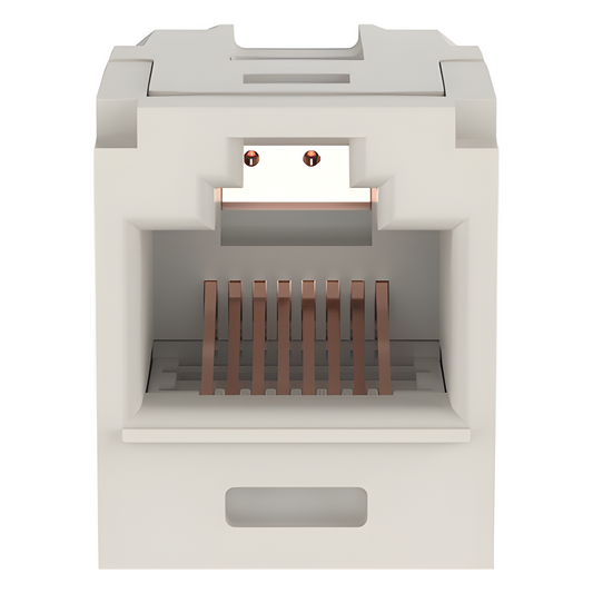 Módulo Acoplador RJ45 a RJ45, Mini-Com, Categoría 6, Color Blanco Mate