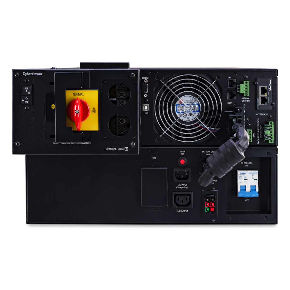 UPS de 10000 VA/10000 W, Online Doble Conversión, 200 - 240 Vac de Entrada, 200 - 240 Vac de Salida, Terminal Hardwired, Onda Senoidal Pura, Torre o Rack de 6 UR, Con 3 Tomas NEMA L6-30R