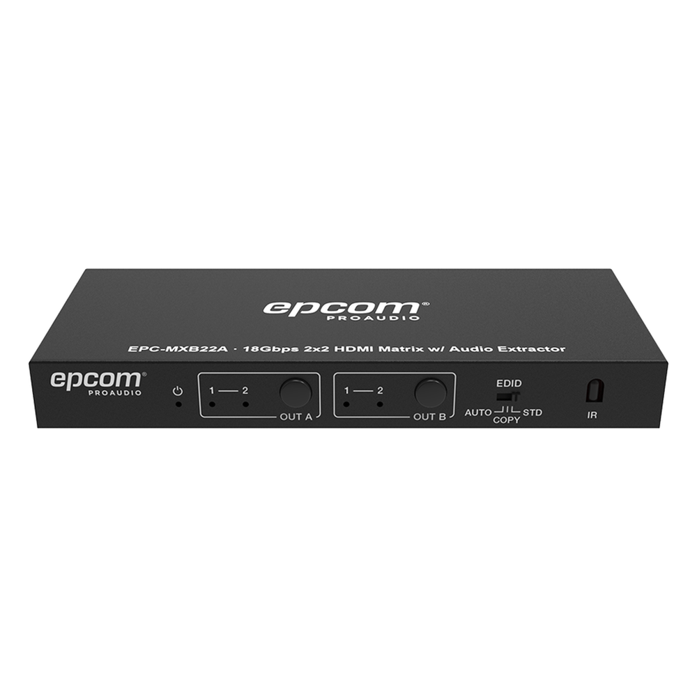 Matricial HDMI | 2x2 | 4K2K@60Hz | HDR | YCbCr 4:4:4 | EDID Auto | Extractor de Audio | Salida de audio análoga y digitalizados | HDCP 2.2 | 18 Gbps