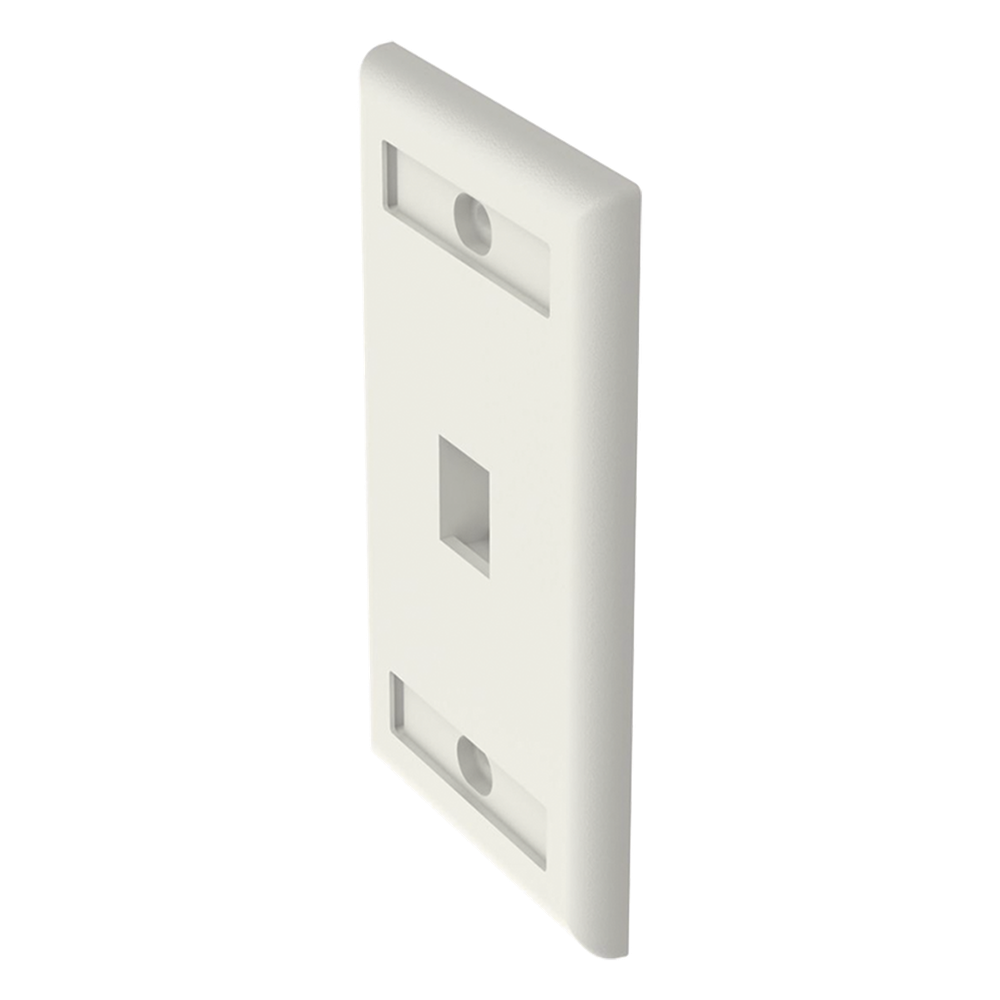 Placa de Pared Vertical, Salida Para 1 Puerto Keystone, Con Espacios Para Etiquetas, Color Blanco Mate