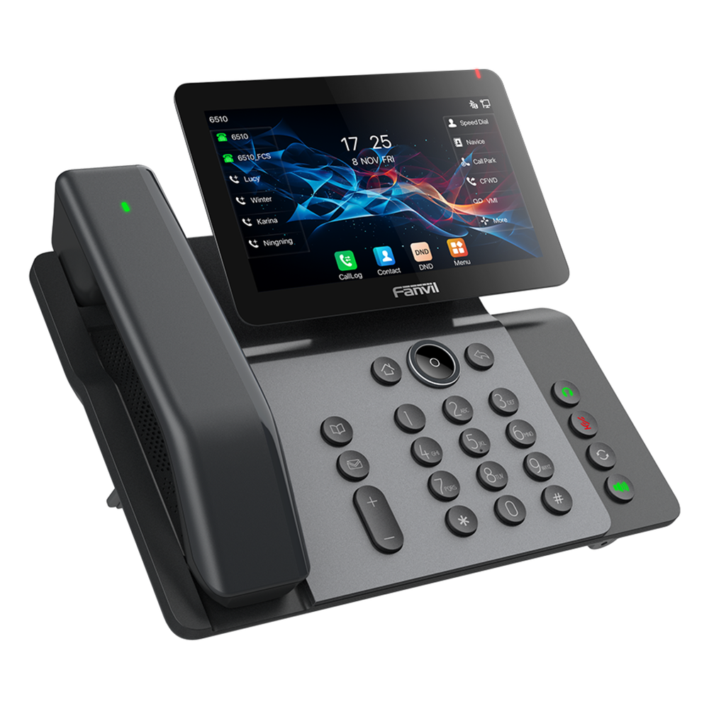 Teléfono IP / Handset Inalámbrico Bluetooth / 20 Líneas SIP / Pantalla IPS Táctil 7" HD / Conferencia 6 Vías / Puertos Gigabit / PoE 802.3af / Wi-Fi 6 / Bluetooth 5.4 / USB 2.0