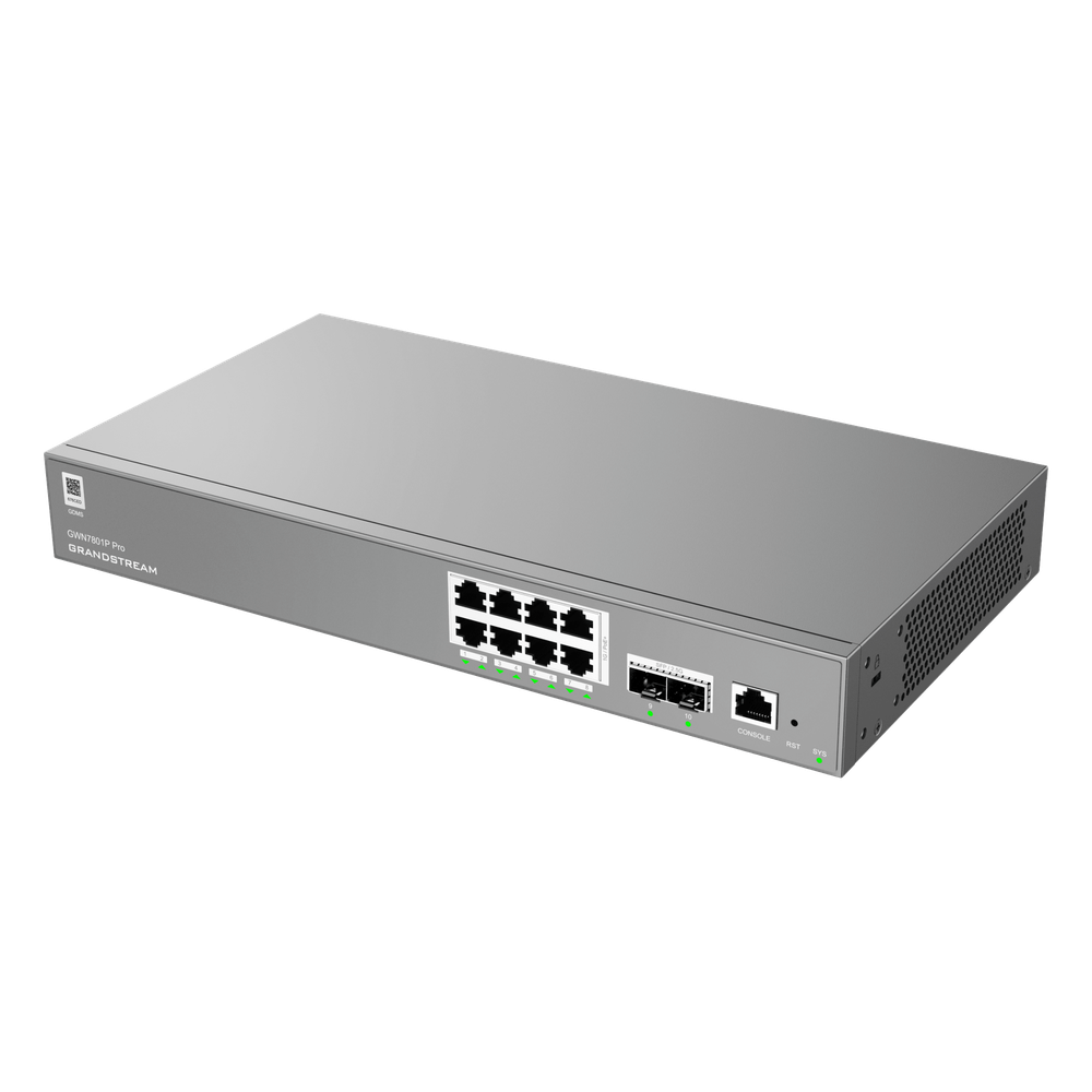 Switch de Red Empresarial L2++ / Serie GWN7800 Pro / 8 Puertos Gigabit PoE 120W / 2 Puertos 2.5GG SFP / Gestión Cloud GDMS / VLAN 4K / QoS Avanzado / Seguridad Integral