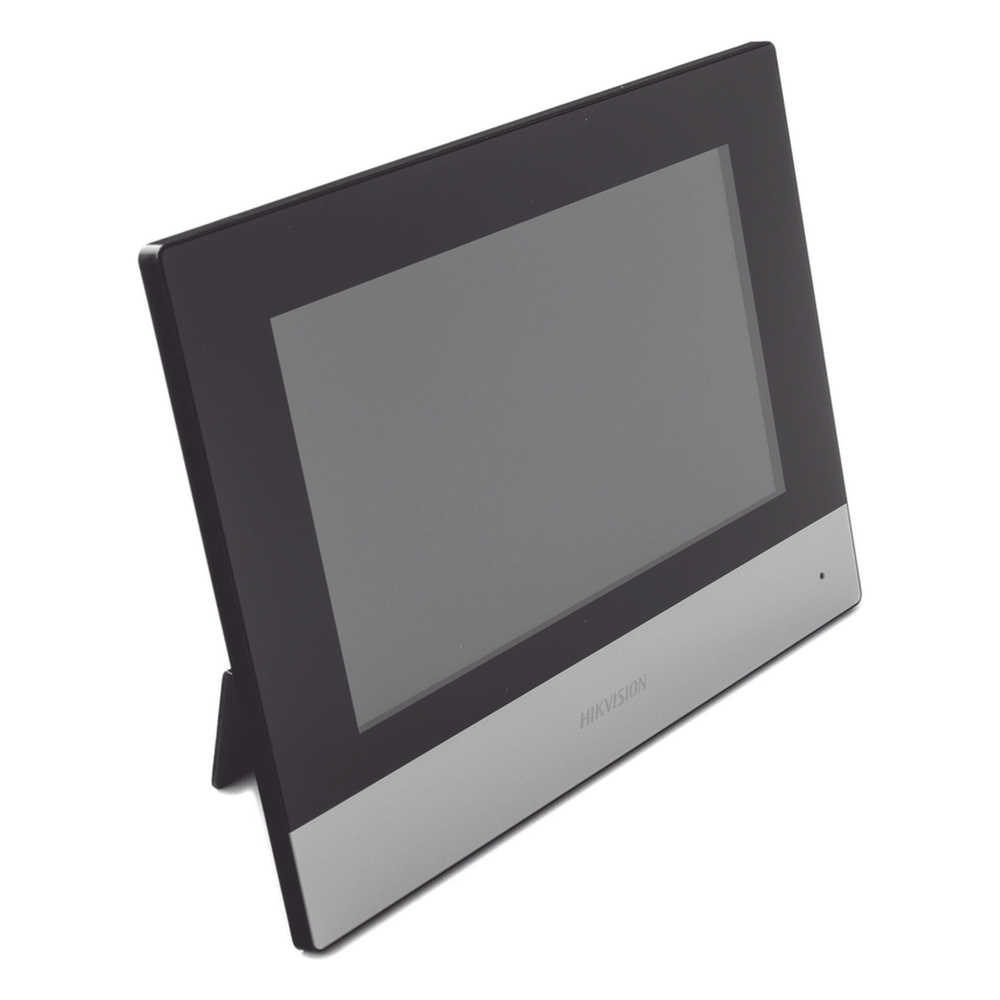 Monitor Hibrido IP WiFi Touch Screen 7" para DS-KIS303P / Vídeo en Vivo / PoE Estándar / Apertura Remota / Llamada Entre Monitores / Audio de dos vías / Policarbonato