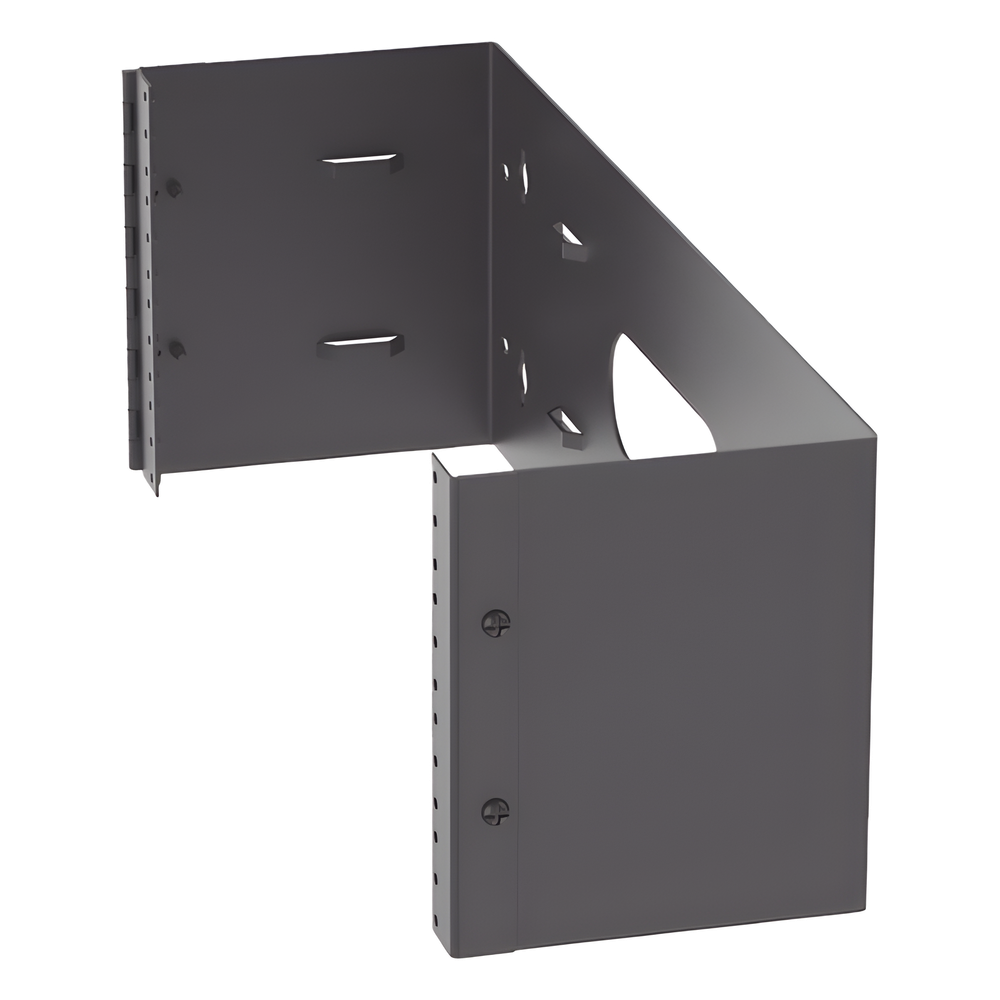 Rack Abierto de Instalación en Pared con Bisagras, Profundidad de 159 mm, 19 in de Ancho, 4 UR, Color Negro
