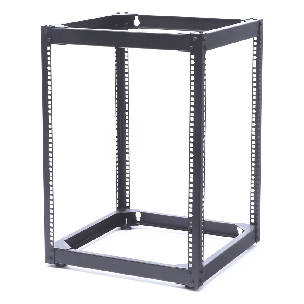 Rack Abierto de 4 Postes Instalación Pared o Piso de 14 Unidades, Ideal para Equipo de Audio!
