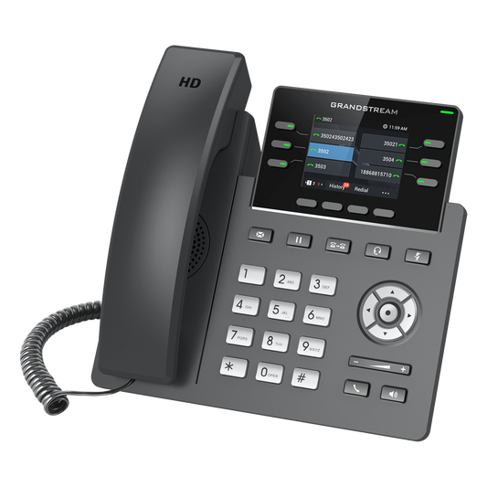 TELÉFONO IP 6 LÍNEAS GRADO OPERADOR / 24 TECLAS MULTIPROPÓSITO VIRTUALES / WI-FI 6 DOBLE BANDA Y BLUETOOTH / DOS PUERTOS GIGABIT / PANTALLA LCD A COLOR INTERCAMBIABLE / SEGURIDAD NIVEL EMPRESARIAL