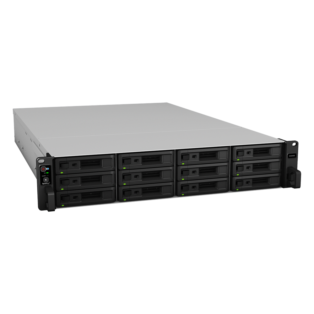 Sistema de Almacenamiento de Alta Escalabilidad Synology SA3200D | Arquitectura de Controlador Dual Activo-Pasivo | Capacidad Bruta de 576 TB | 12 Ranuras SAS | Compatibilidad con Virtualización | Protección de Carga de Trabajo sin Licencia