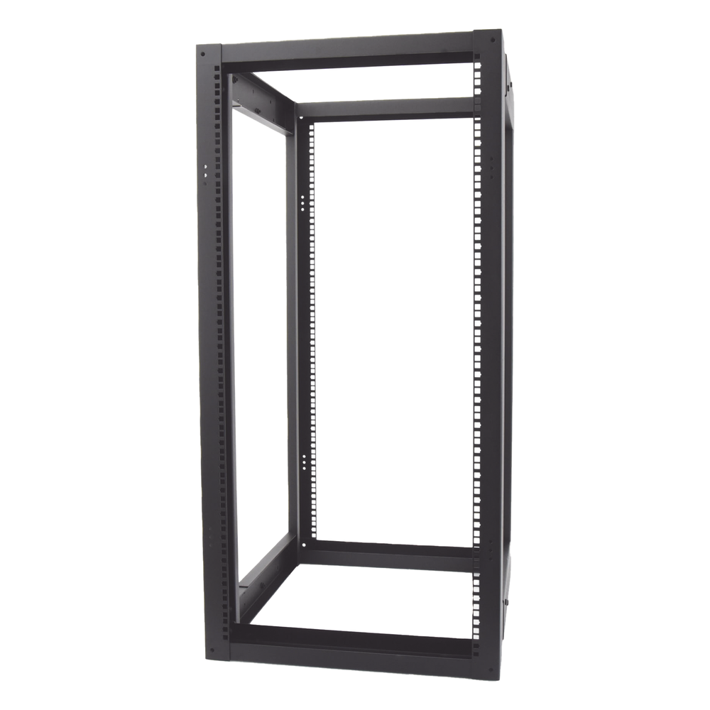 Rack Estándar 19" de 4 Postes, Acero, 24 Unidades, Profundidad Ajustable.