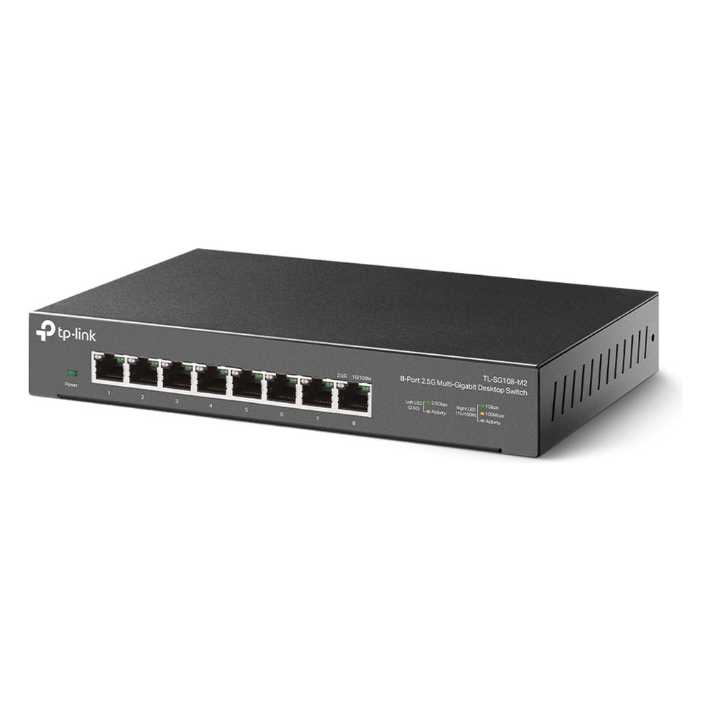 Switch Gigabit no administrable de 8 puertos 100 Mbps/ 1 Gbps/ 2.5 Gbps ideal para WiFi 6