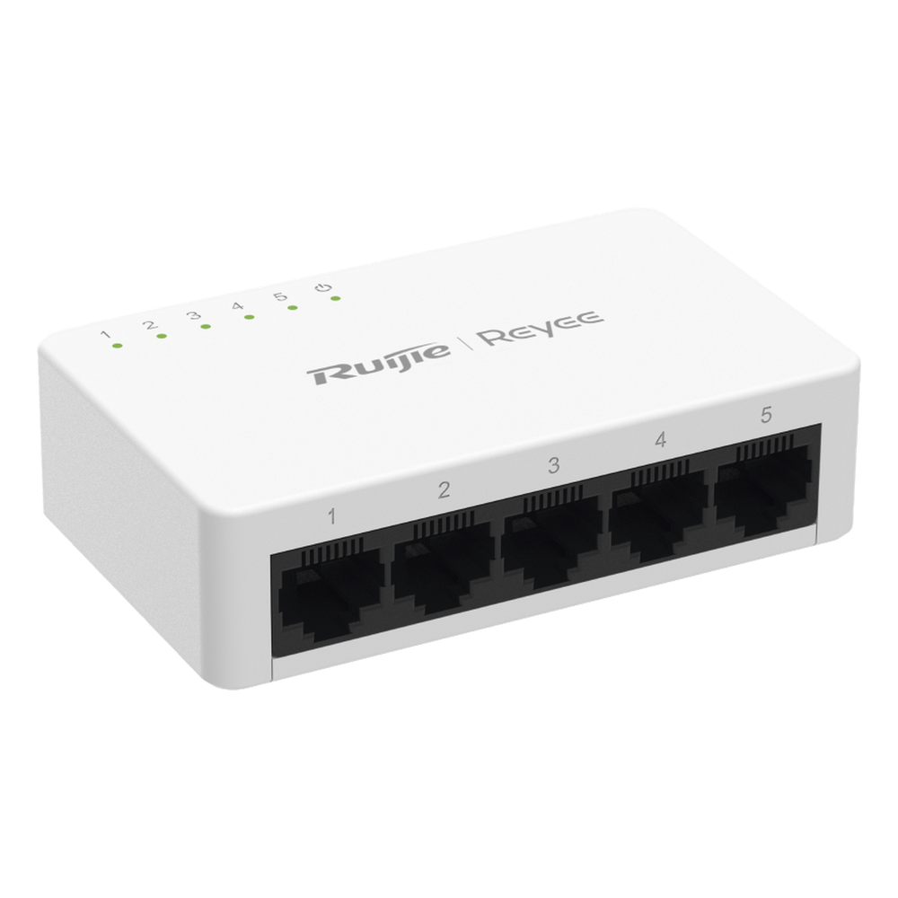 Switch no administrable, Visible en la Topología de la Nube, 5 puertos 10/100 Mbps
