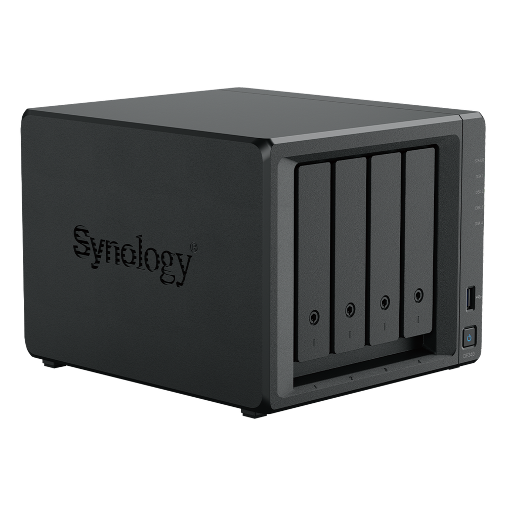 NAS Dispositivo de Protección de Datos Synology ActiveProtect DP340 | 14.5 TB de Capacidad de Copia de Seguridad | RAID 5 con 4 HDD de 8 TB | RAID 1 con 2 SSD de 400 GB | Puerto RJ-45 de 10 GbE | Protección contra Ransomware | Inmutabilidad
