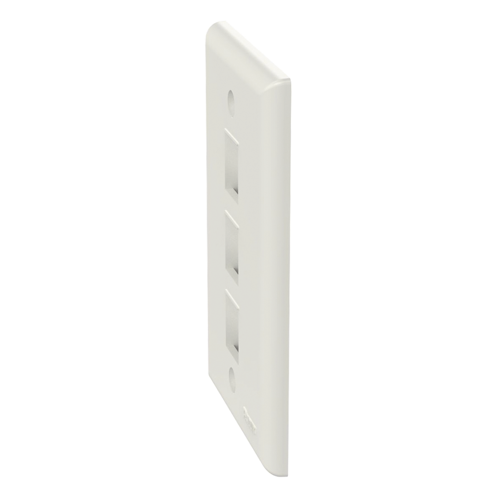 Placa de Pared Vertical, Salida Para 3 Puertos Keystone, Color Blanco Mate