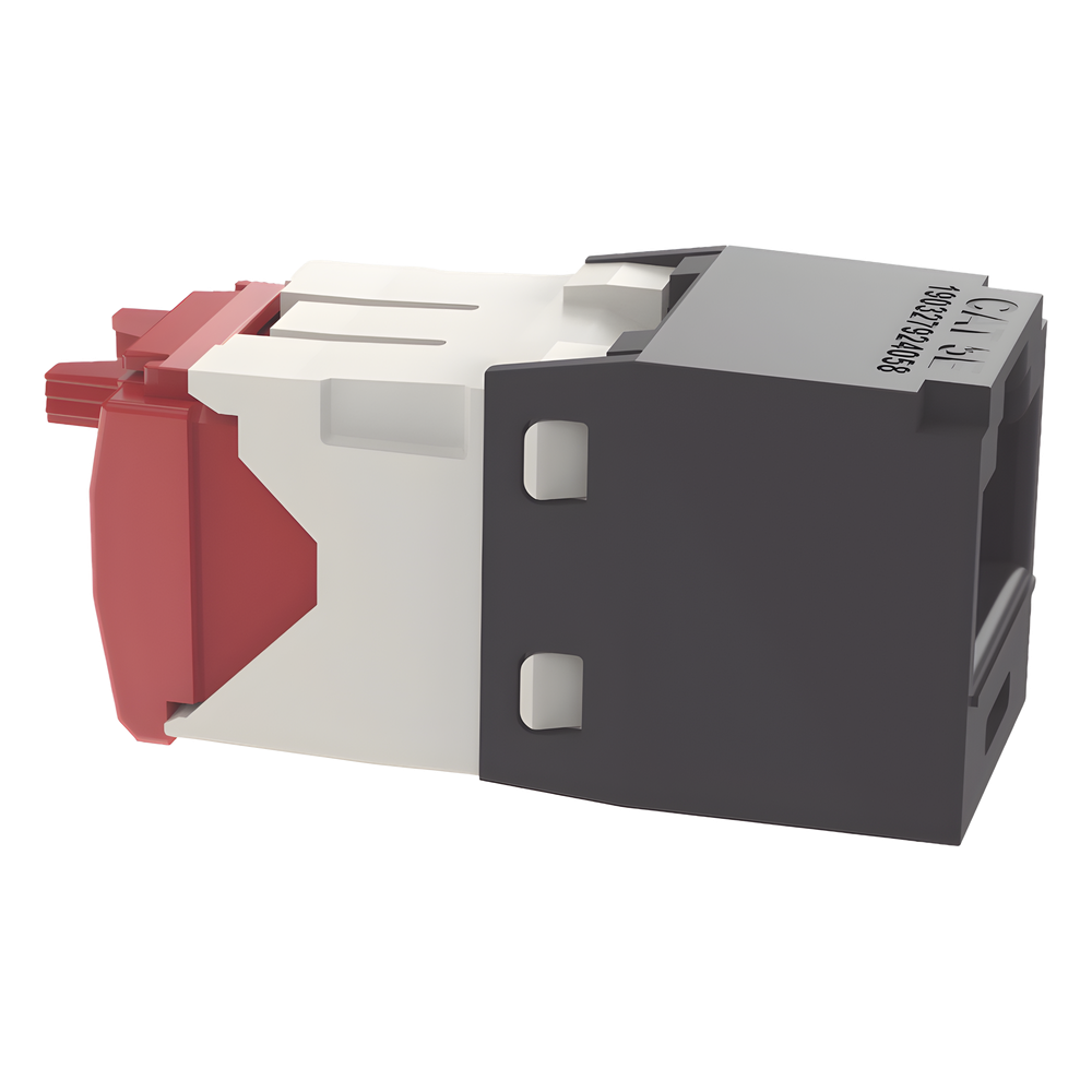Conector Jack RJ45 Estilo TG, Mini-Com, Categoría 5e, de 8 Posiciones y 8 Cables, Color Negro