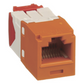 Conector Jack RJ45 Estilo TG, Mini-Com, Categoría 5e, de 8 Posiciones y 8 Cables, Color Naranja