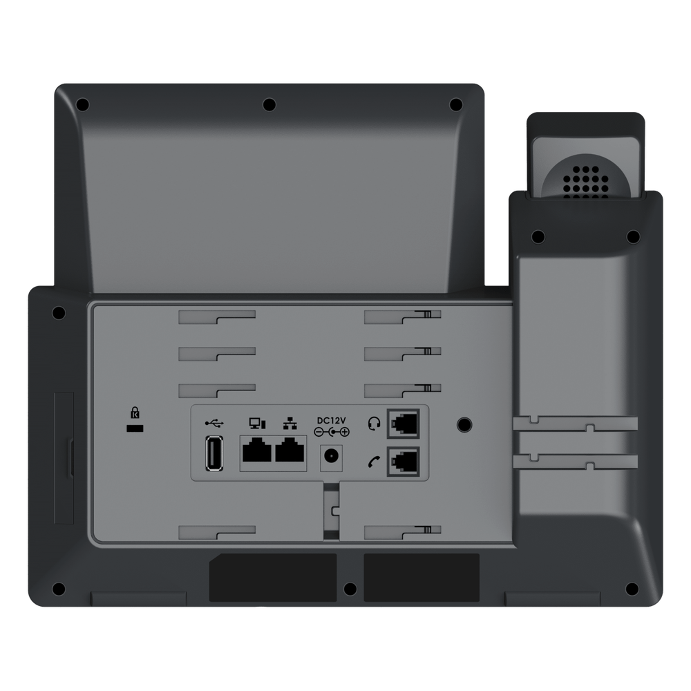 Teléfono IP Wi-Fi, Grado Operador, 12 líneas SIP con 6 cuentas, pantalla táctil  7", puertos Gigabit, Bluetooth, PoE, codec Opus, IPV4/IPV6 con gestión en la nube GDMS