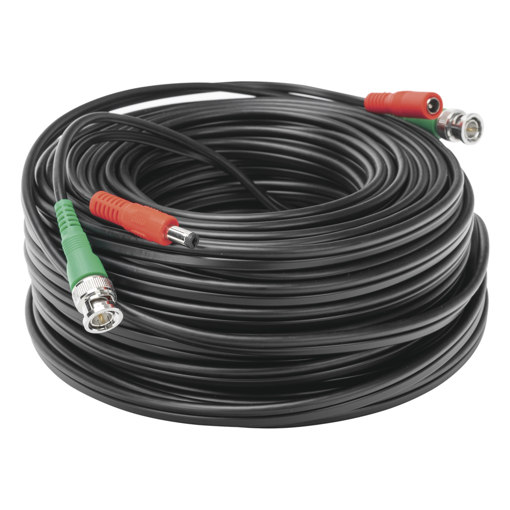 Cable Coaxial (BNC RG59) + Alimentación / SIAMES / 30 Metros (98.43 Pies) / 100% COBRE / Para Cámaras 4K / Uso Interior y Exterior