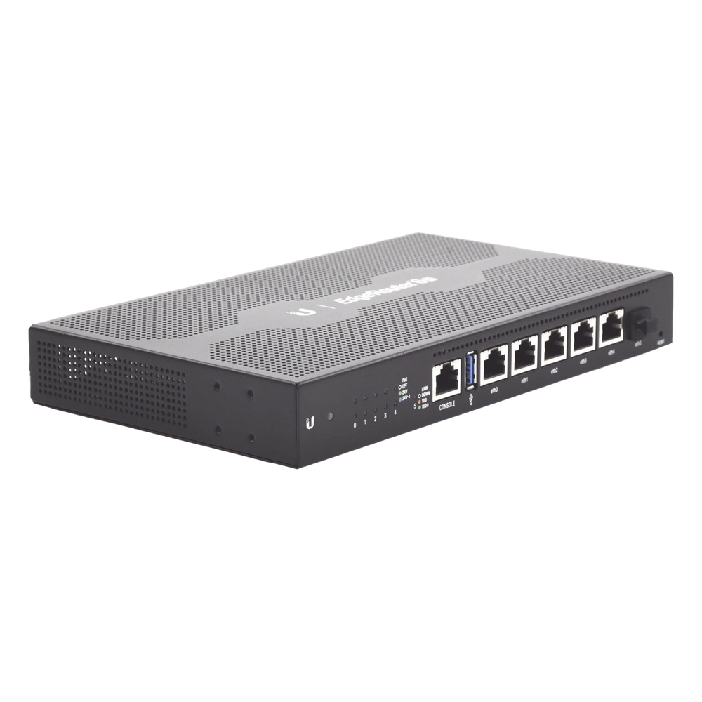 EdgeRouter 6 PoE pasivo 24 V, con 5 puertos 10/100/1000 Mbps + 1 puerto SFP, con funciones avanzadas de ruteo