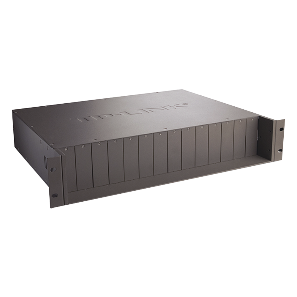 Chasis para Montaje en Rack de 14 bahías / Soporta Convertidores de Fibra Óptica TP-Link /  Compatibles (MC111CS, MC112CS, MC220L, MC110CS, MC100CM, MC210CS, MC200CM) / Plug and Play