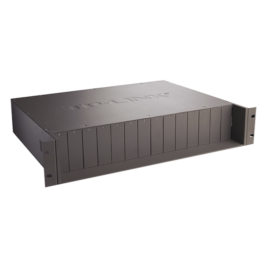 Chasis para Montaje en Rack de 14 bahías / Soporta Convertidores de Fibra Óptica TP-Link /  Compatibles (MC111CS, MC112CS, MC220L, MC110CS, MC100CM, MC210CS, MC200CM) / Plug and Play