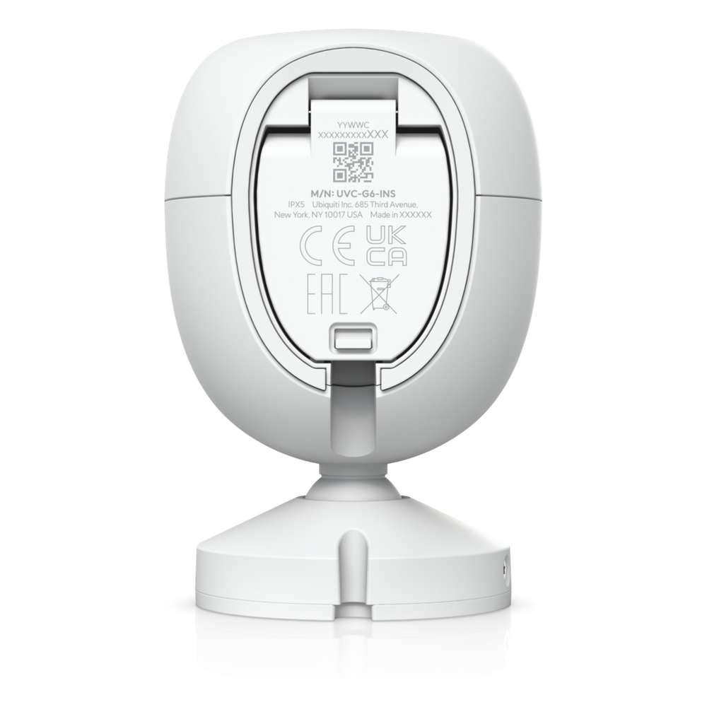 Cámara UniFi Protect G6 Instant con WiFi, 4K, Sensor de Imagen 8MP 1/1.8", Multi-TOPS AI, Audio Bidireccional, Visión Nocturna IR, Protección IPX5, Reconocimiento Facial y de Matrícula