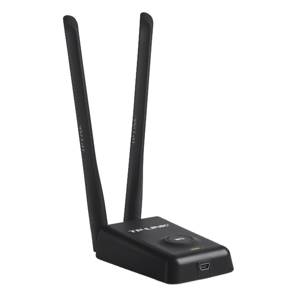 Adaptador de alta potencia USB  inalámbrico/ WiFi N 300 Mbps / Frecuencia de 2.4 GHz / 2 Antenas Externas de 5 dBi / Compatibilidad Windows y Linux