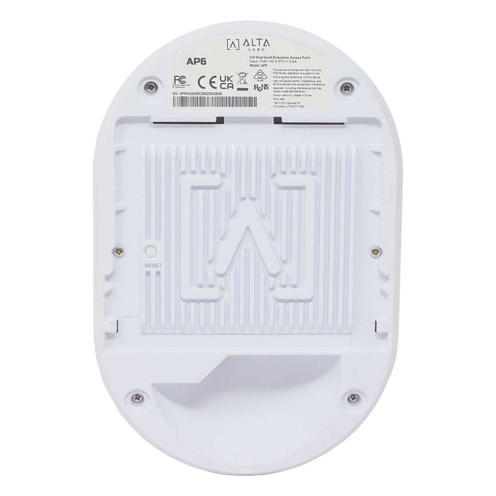 Punto de Acceso Wi-Fi 6 de 3 Gbps para 300 Usuarios, MU-MIMO 2x2 / Adopción Fácil por Bluetooth / Para Interior / Montaje Rápido QuickMount™ para Techo o Pared / DPI para Bloqueo de Aplicaciones / Equipo de USA