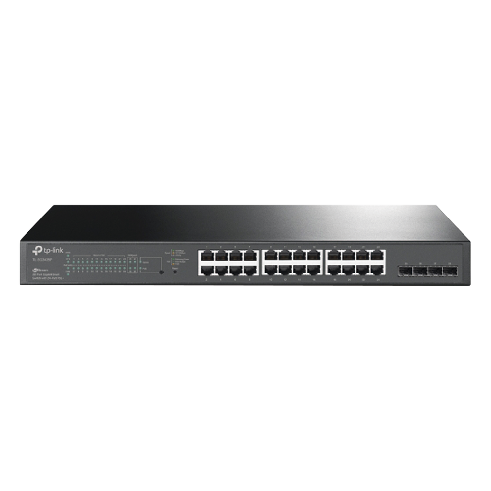 Switch PoE JetStream SDN Administrable 24 puertos 10/100/1000 Mbps + 4 puertos SFP, 24 puertos PoE, 250W, administración centralizada OMADA SDN