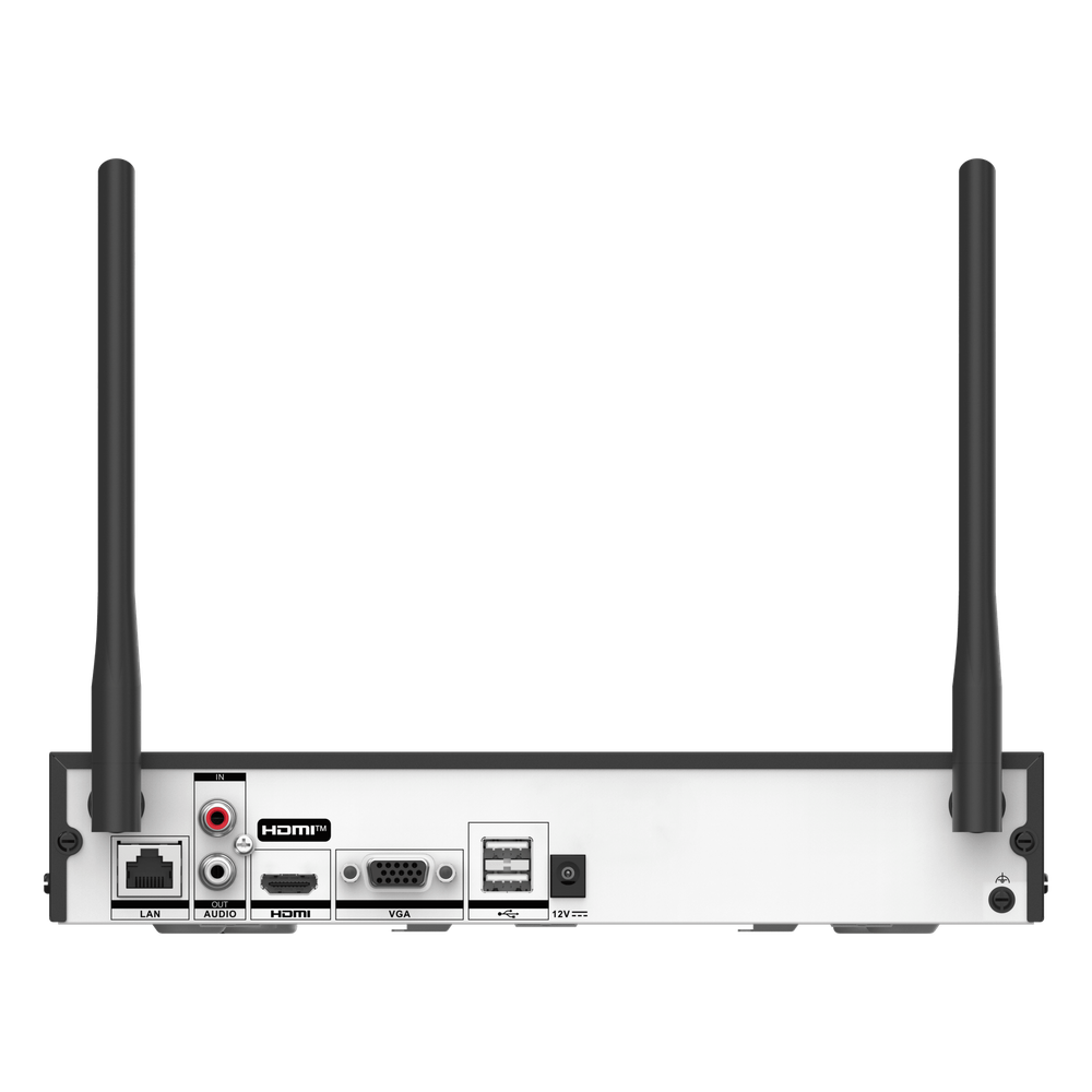 NVR 8 Megapixel (4K) / 8 canales IP / 1 Bahía de Disco Duro / 2 Antenas Wi-Fi / Salida de Vídeo 4K / ACUSENSE