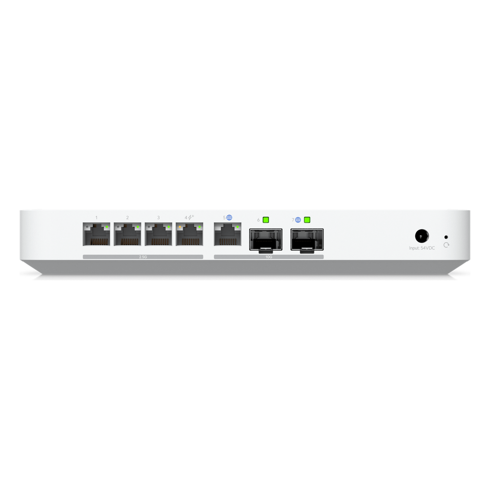 UCG Fiber Cloud Gateway de 10G de Escritorio con Switch Integrado de 4 Puertos 2.5 GbE y 1 Puerto 10G SFP+, Compatibilidad Total con Full Stack UniFi