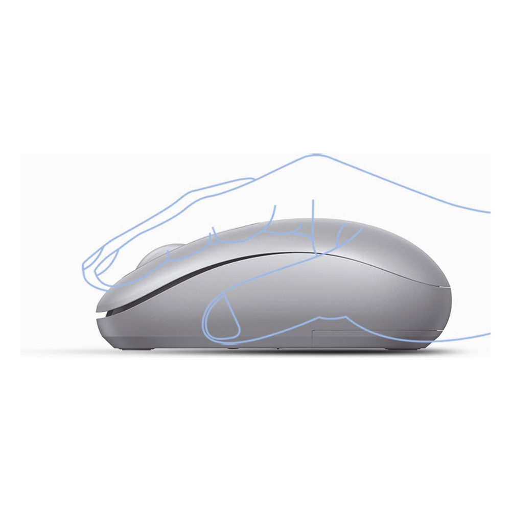 Mouse Inalámbrico 2.4G 800/1200/1600/2400 DPI | Función de 3 botones | Alcance 10m | Silencioso |  Ergonómico | Anti-caída y Anti-interferencias | Batería Alcalina AA incluida  | Color Grey.