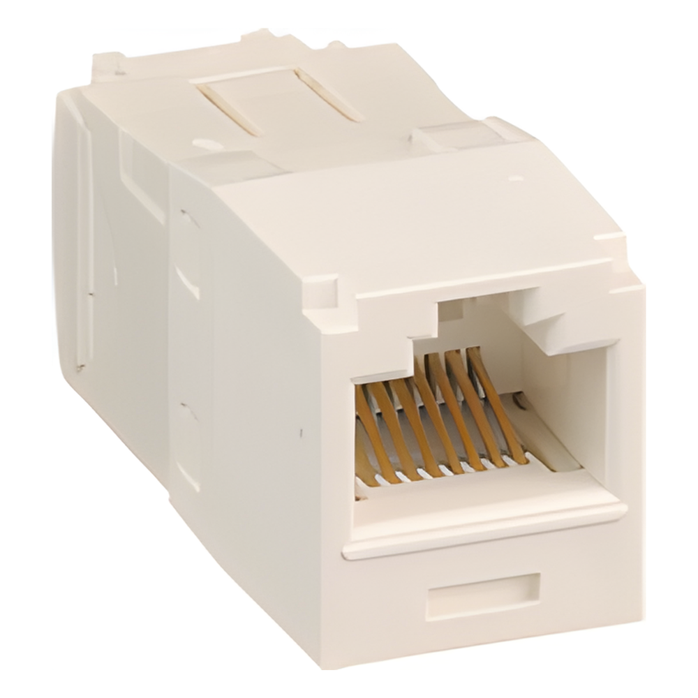 Conector Jack RJ45 Estilo TG, Mini-Com, Categoría 6, de 8 Posiciones y 8 Cables, Color Blanco Ártico