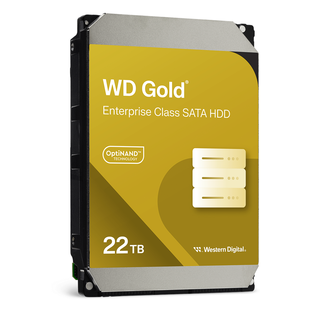 Disco Duro Empresarial WD Gold / SATA 6 Gb/s / 22 TB / 7200 RPM / Tecnología HelioSeal / ArmorCache / 5 Años Garantía / 2.5M Horas MTBF