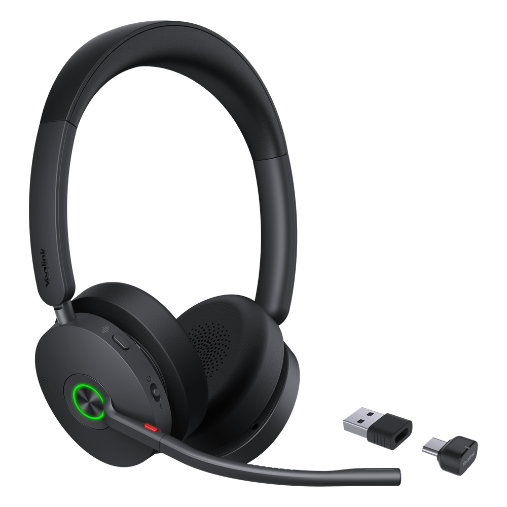 Diadema Inalambrica BH74-With-Stand-UC-USB-C/A de Yealink con Compatibilidad UC Multiplataforma y Acoustic Shield 3.0
