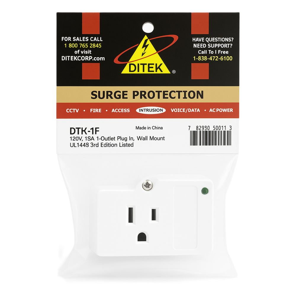 Protector Plug Pared / 120 VCA 15 A / 40,000 A / LED Diagnóstico / Transformadores de Alarma