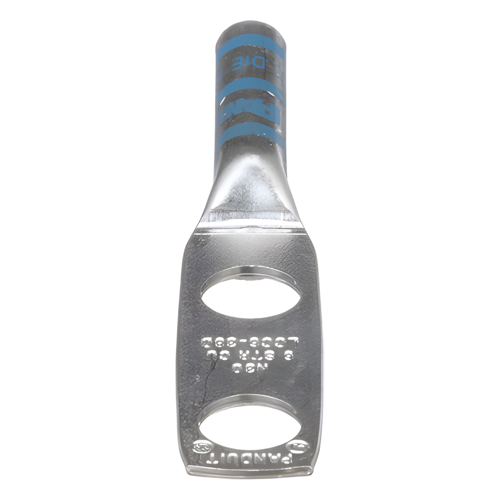 Zapata de compresión LCC6-38D-L para cal. 6 Awg, Doble barreno para tornillo prisionero de 3/8, Espaciado de orificio 25.4mm, 1 Pz