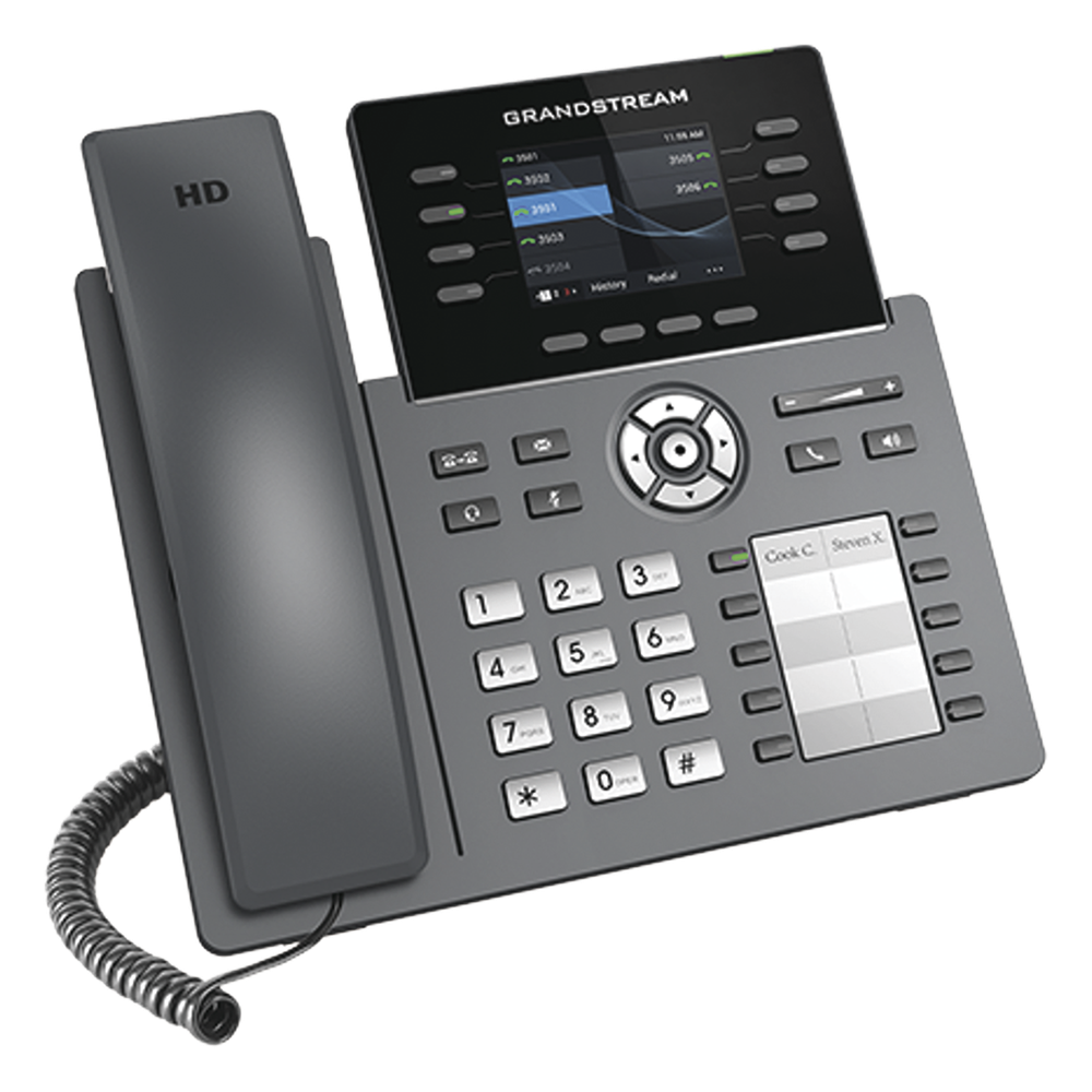 Teléfono IP Wi-Fi, Grado Operador, 8 líneas SIP con 4 cuentas, pantalla a color 2.8", puertos Gigabit, Bluetooth, PoE, codec Opus, IPV4/IPV6 con gestión en la nube GDMS