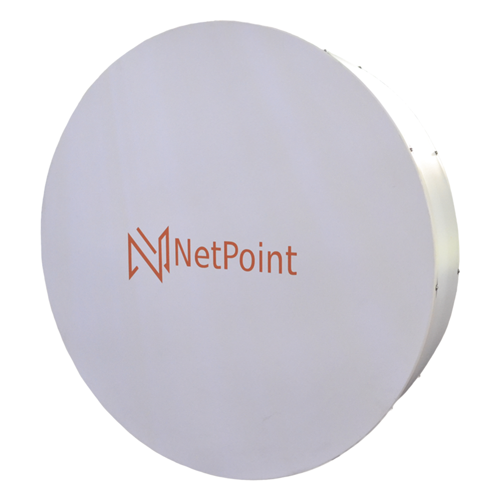 Antena de parabola profunda, blindada, con supresión al ruido de 2 ft, 4.9-6.4 GHz, Ganancia 30 dBi con SLANT de 45 ° y 90 °, ideal para hasta 30 km, Conectores N-hembra, montaje con alineación milimétrica.